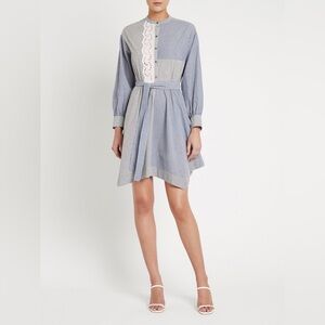 La Vie Rebecca Taylor 100% Cotton Maisie Eyelet Fit And Flare Mini Dress Size M